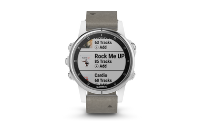 Garmin Fenix 5S Plus Sapphire White w/ Gray Suede (010-01987-04)