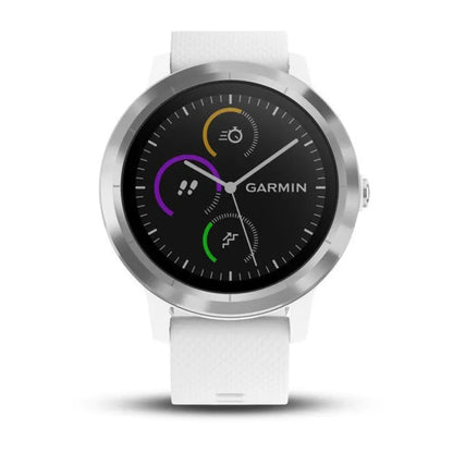 Garmin Vívoactive 3 silicona blanca, acero inoxidable (Reacondicionado Certificado Garmin) 