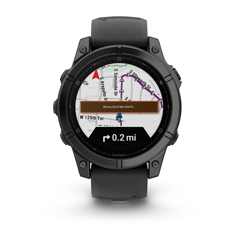 Garmin Fenix ​​E, 47 mm AMOLED, acero gris pizarra con correa de silicona negra (010-03025-03)