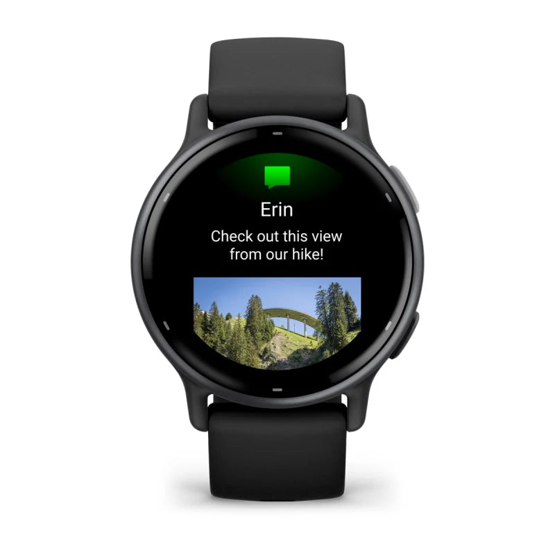 Garmin Vivoactive 5, Slate Aluminum Bezel with Black Case and Silicone Band (010-02862-10)