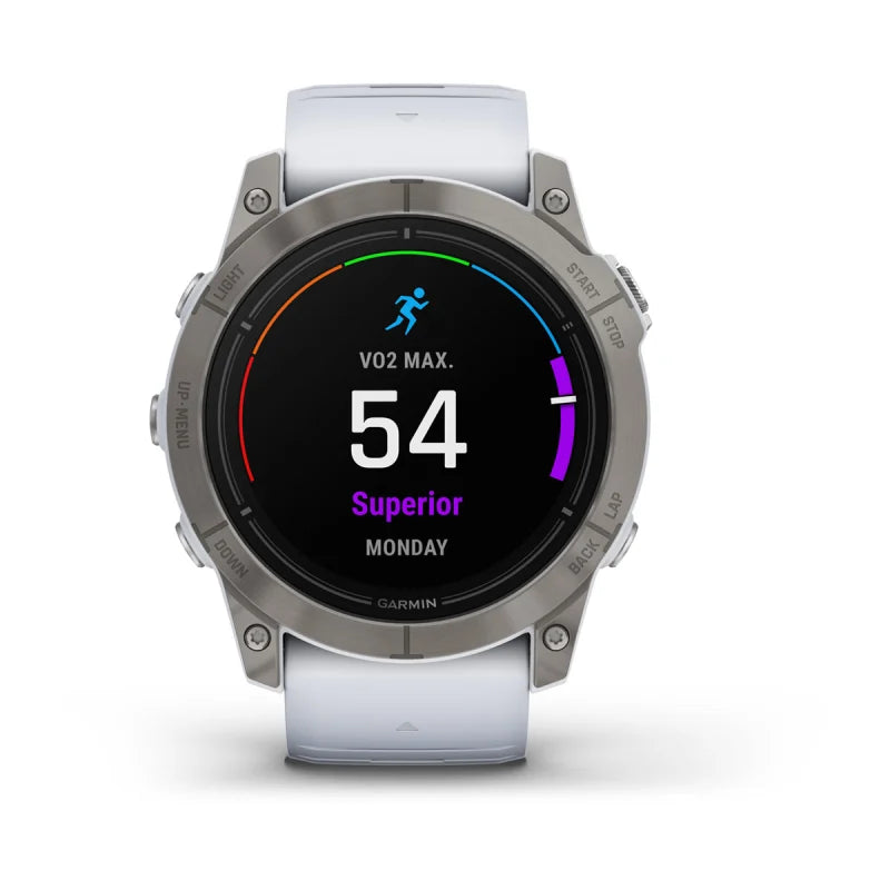 Garmin Epix Pro (Gen 2), edición zafiro de 51 mm, titanio con correa de piedra blanca (010-02804-10)