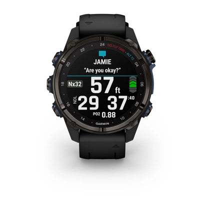 Garmin Descent Mk3i, 43 mm Carbon Gray DLC Titanium with Black Silicone Band (010-02753-10)