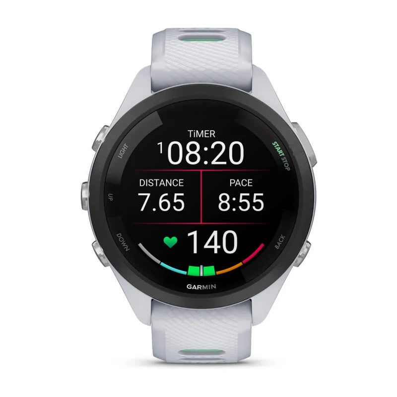 Garmin Forerunner 265S, 42 mm Black Bezel with Whitestone Case and Whitestone/Neo Tropic Silicone Band (010-02810-04)