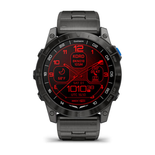 Garmin D2 Mach 1 Pro, reloj inteligente Aviator de 51 mm con pulsera de titanio ventilada (010-02804-80)