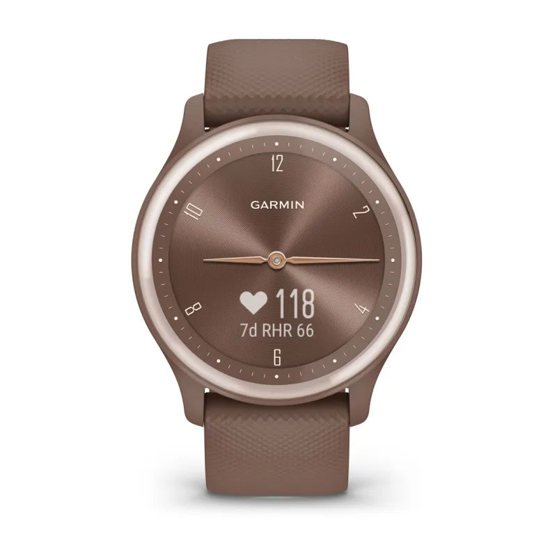 Garmin Vívomove Sport, Cocoa w/ Peach Gold Accents (Garmin Certified Refurbished)