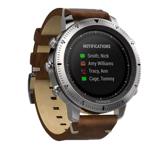 Reloj inteligente Garmin Fenix ​​Chronos con correa de cuero y GPS (reacondicionado certificado por Garmin)