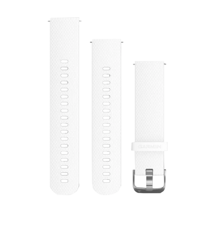 Correas de liberación rápida Garmin (20 mm) blancas con herrajes plateados