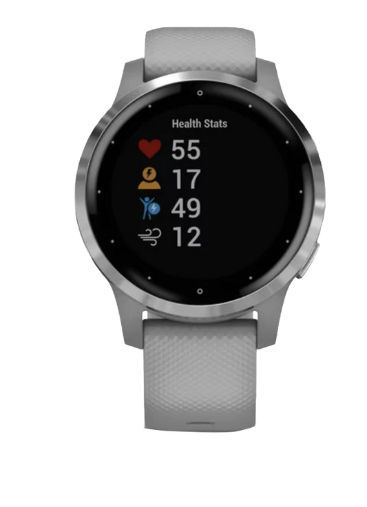 Garmin Vivoactive 4S - Plata con correa gris (010-02172-01)