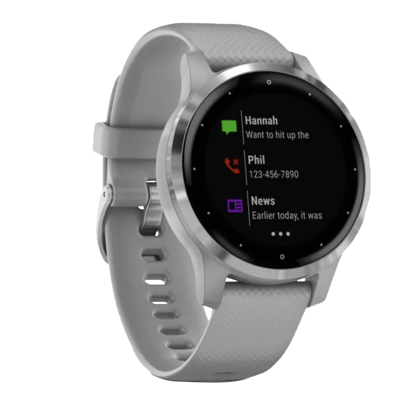 Garmin Vivoactive 4S - Plata con correa gris (010-02172-01)