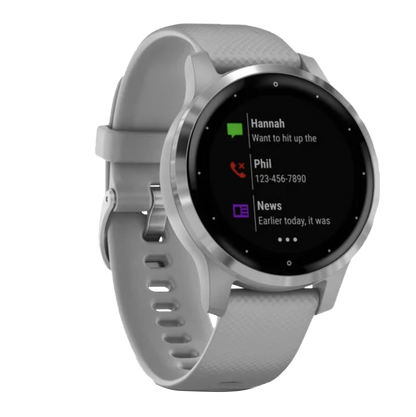 Garmin Vivoactive 4S - Plata con correa gris (010-02172-01)