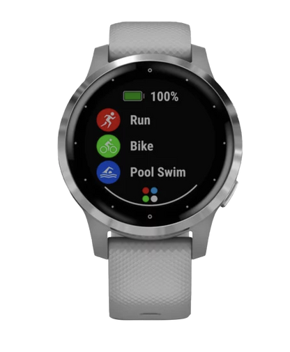 Garmin Vivoactive 4S - Plata con correa gris (010-02172-01)