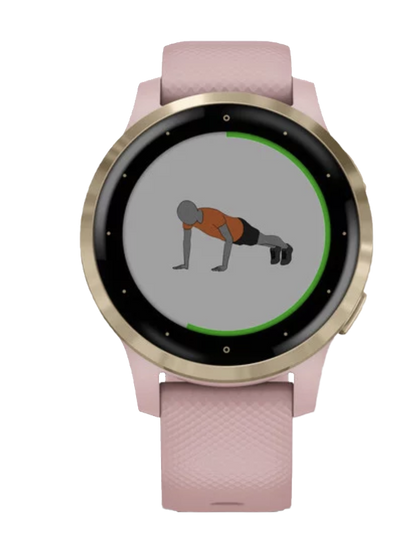 Garmin Vivoactive 4S - Correa en dorado claro con rosa empolvado (010-02172-31)