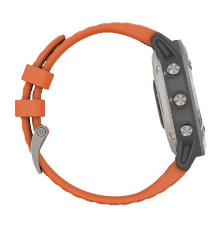 Garmin Fenix 6 Sapphire Titanium with Ember Orange Band (010-02158-13)