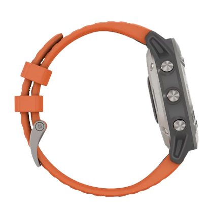 Garmin Fenix 6 Sapphire Titanium with Ember Orange Band (010-02158-13)