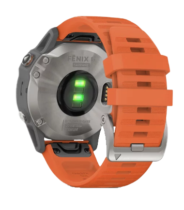 Garmin Fenix 6 Sapphire Titanium with Ember Orange Band (010-02158-13)