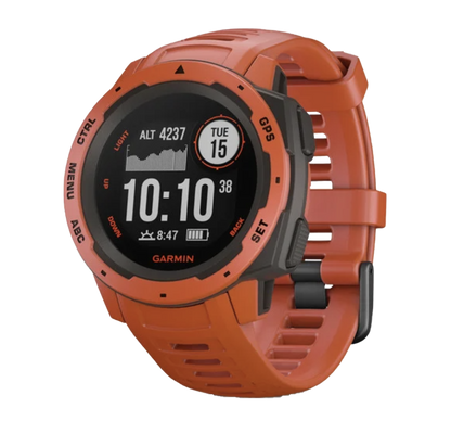 Reloj inteligente resistente con GPS Garmin Instinct, color rojo fuego (reacondicionado certificado por Garmin)