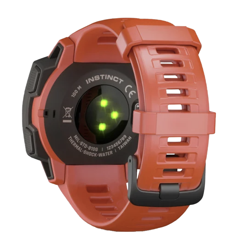 Reloj inteligente resistente con GPS Garmin Instinct, color rojo fuego (reacondicionado certificado por Garmin)