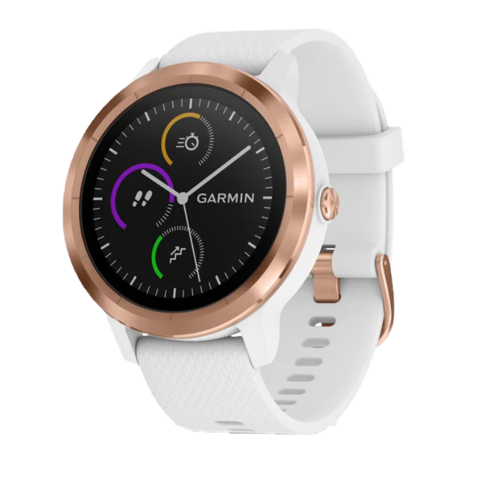 Reloj inteligente con GPS Garmin Vivoactive 3, color blanco y oro rosa (reacondicionado certificado por Garmin)