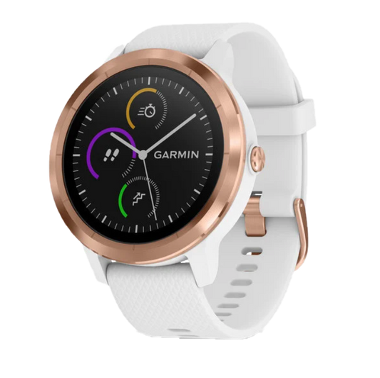 Reloj inteligente con GPS Garmin Vivoactive 3, color blanco y oro rosa (reacondicionado certificado por Garmin)