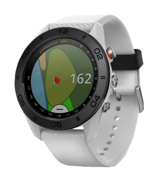 Garmin Approach S60, blanco, reloj inteligente con GPS y telémetro para golf (reacondicionado certificado por Garmin)