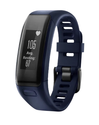 Reloj inteligente con GPS Garmin Vivosmart HR, correa azul S/M (reacondicionado certificado por Garmin)