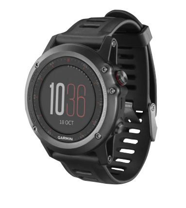 Reloj inteligente Garmin Fenix ​​3 con bisel gris y correa negra y GPS (reacondicionado certificado por Garmin)