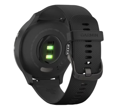 Garmin Vívomove 3, bisel de pizarra con correa de silicona negra, reloj inteligente con GPS (reacondicionado certificado por Garmin)