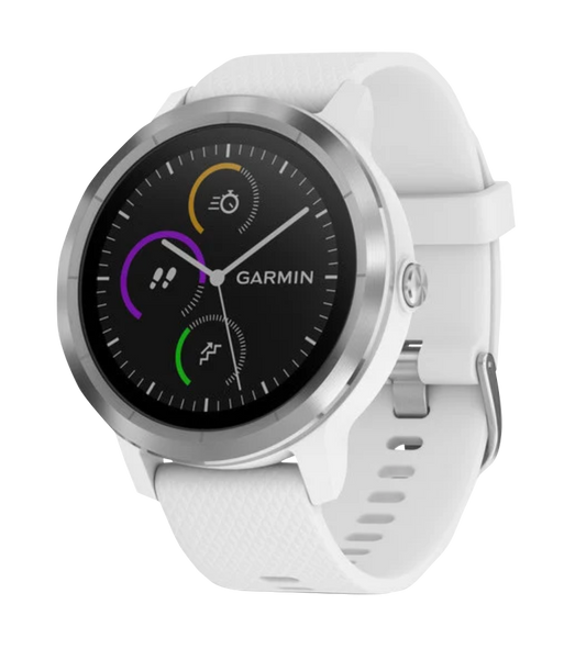 Garmin Vivoactive 3, reloj inteligente con GPS, color blanco y hardware de acero inoxidable (reacondicionado certificado por Garmin)