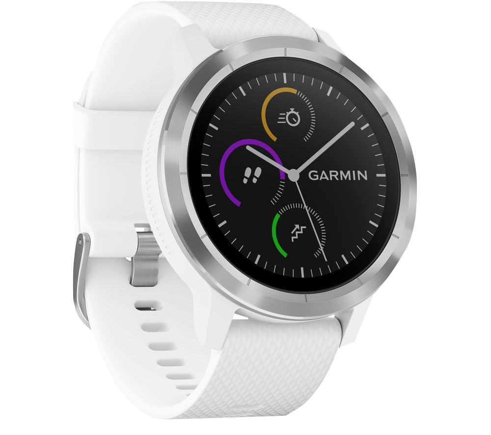 Garmin Vivoactive 3, reloj inteligente con GPS, color blanco y hardware de acero inoxidable (reacondicionado certificado por Garmin)