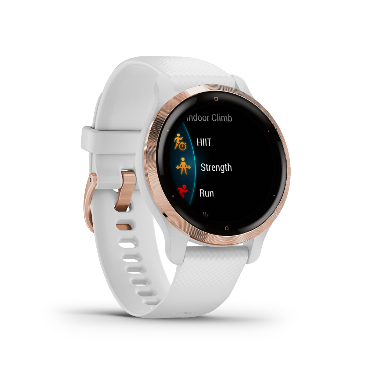 Reloj inteligente Garmin Venu 2s con bisel en oro rosa y correa blanca y GPS (reacondicionado certificado por Garmin)