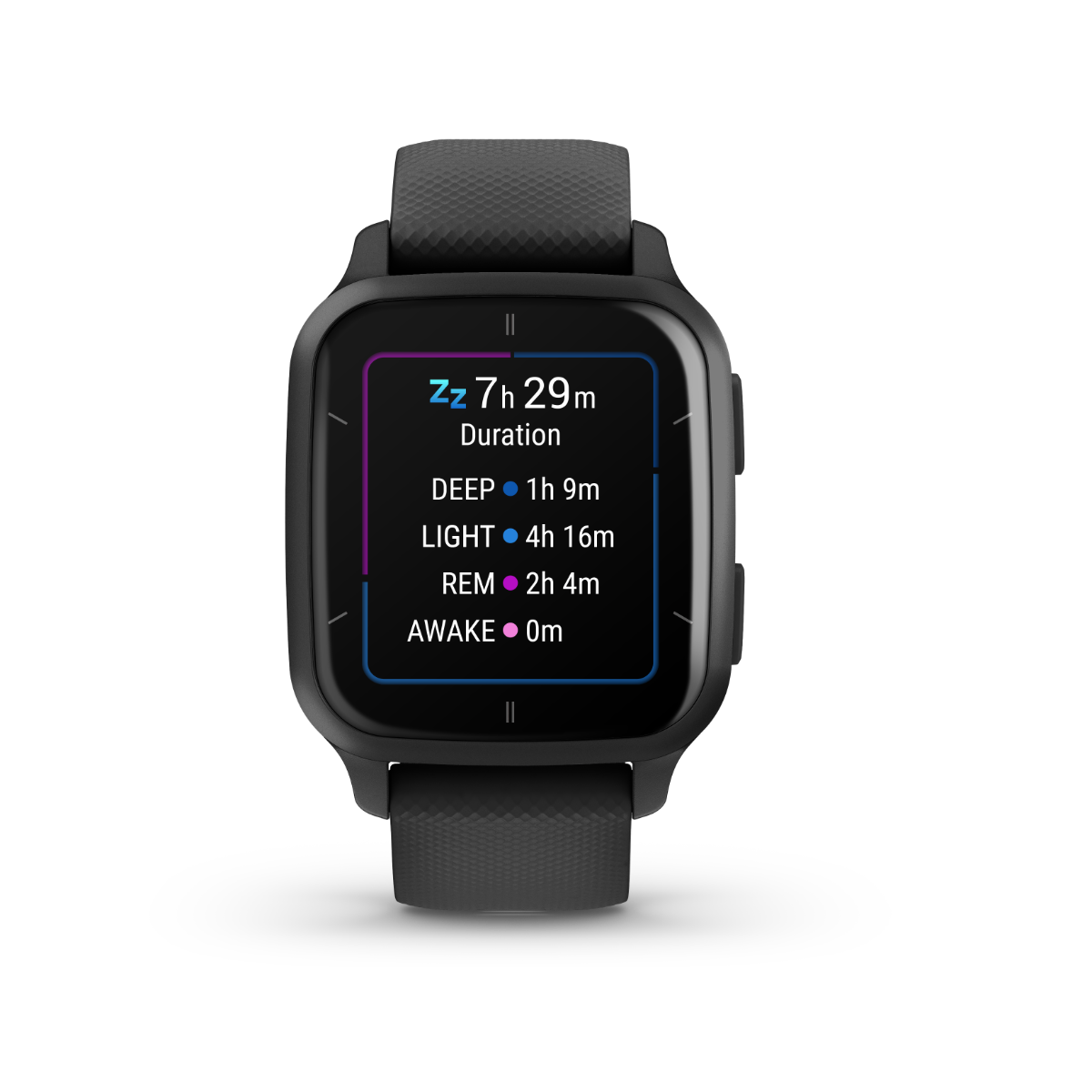 Garmin Venu Sq 2 – Music Edition Slate Aluminum Bezel with Black Case and Silicone Band (010-02700-00)