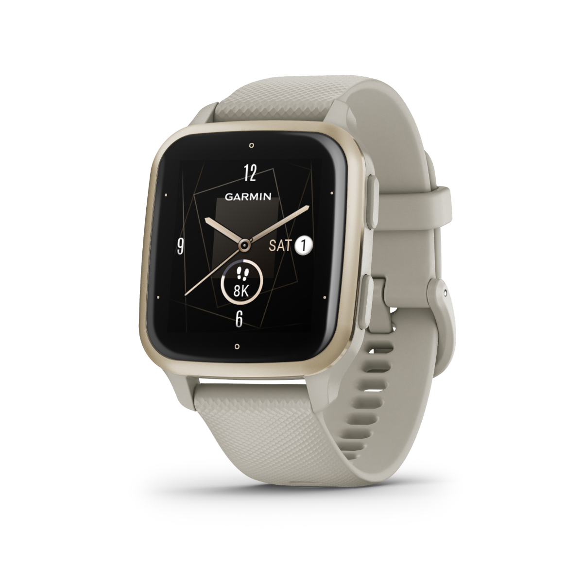 Garmin Venu Sq 2 – Music Edition Cream Gold Aluminum Bezel with French Gray Case and Silicone Band (010-02700-02)